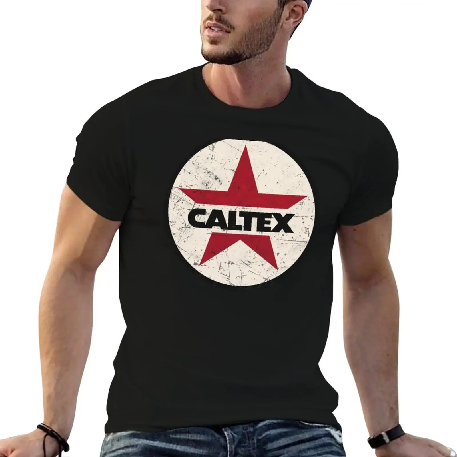 Caltex Vintage Oil California Gas Station T-Shirt gifts for boyfriend custom t-shirts slim fit t shirts for men