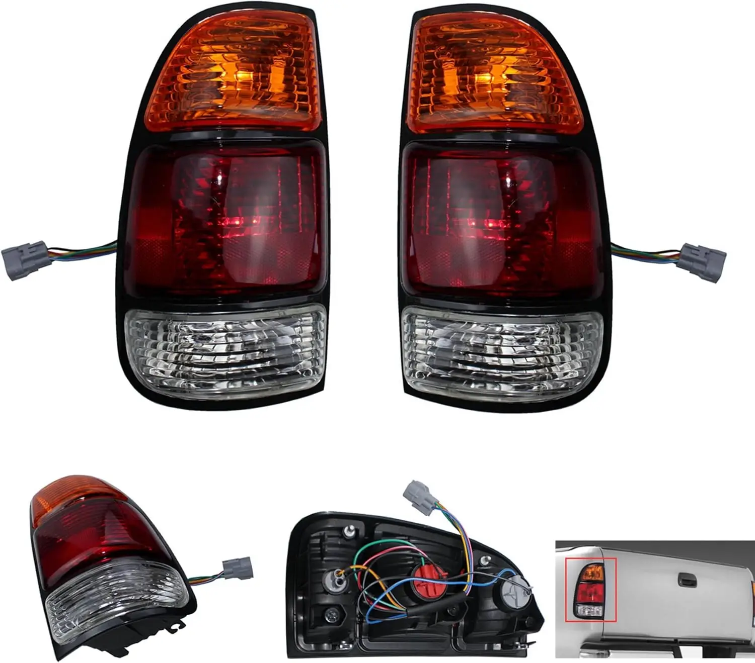 

Rear Brake Light Lamp for Toyota Tundra 2000-2006 | Amber/Red/Clear Lens | Fits Access Cab, Std Bed