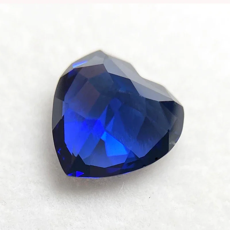 

Lab Grown Sapphire Heart Shape Royal Blue Color VVS1 Gemstone For Handmade Diy Jewellery Make Selectable AGL Certificate