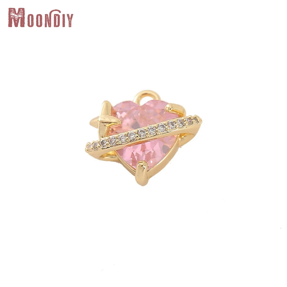 

2 шт., 18-каратное золото, латунь и циркон, подвески в форме сердца, подвески, высокое качество, принадлежности для изготовления ювелирных изделий своими руками, ожерелье, серьги для женщин