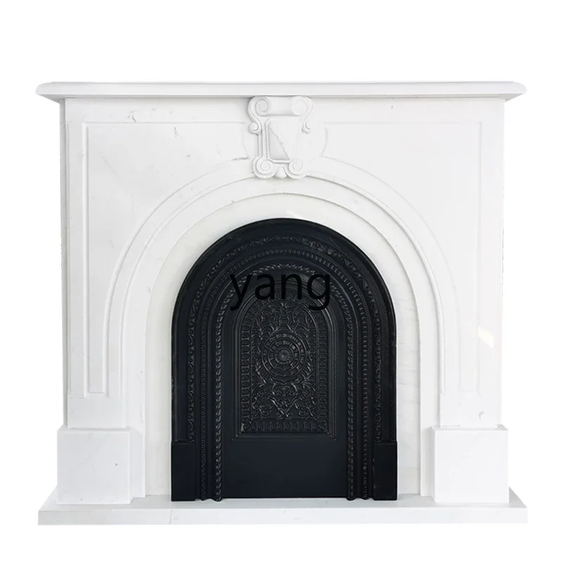 

Lmm marble stone carving white marble fireplace decoration simple American fireplace