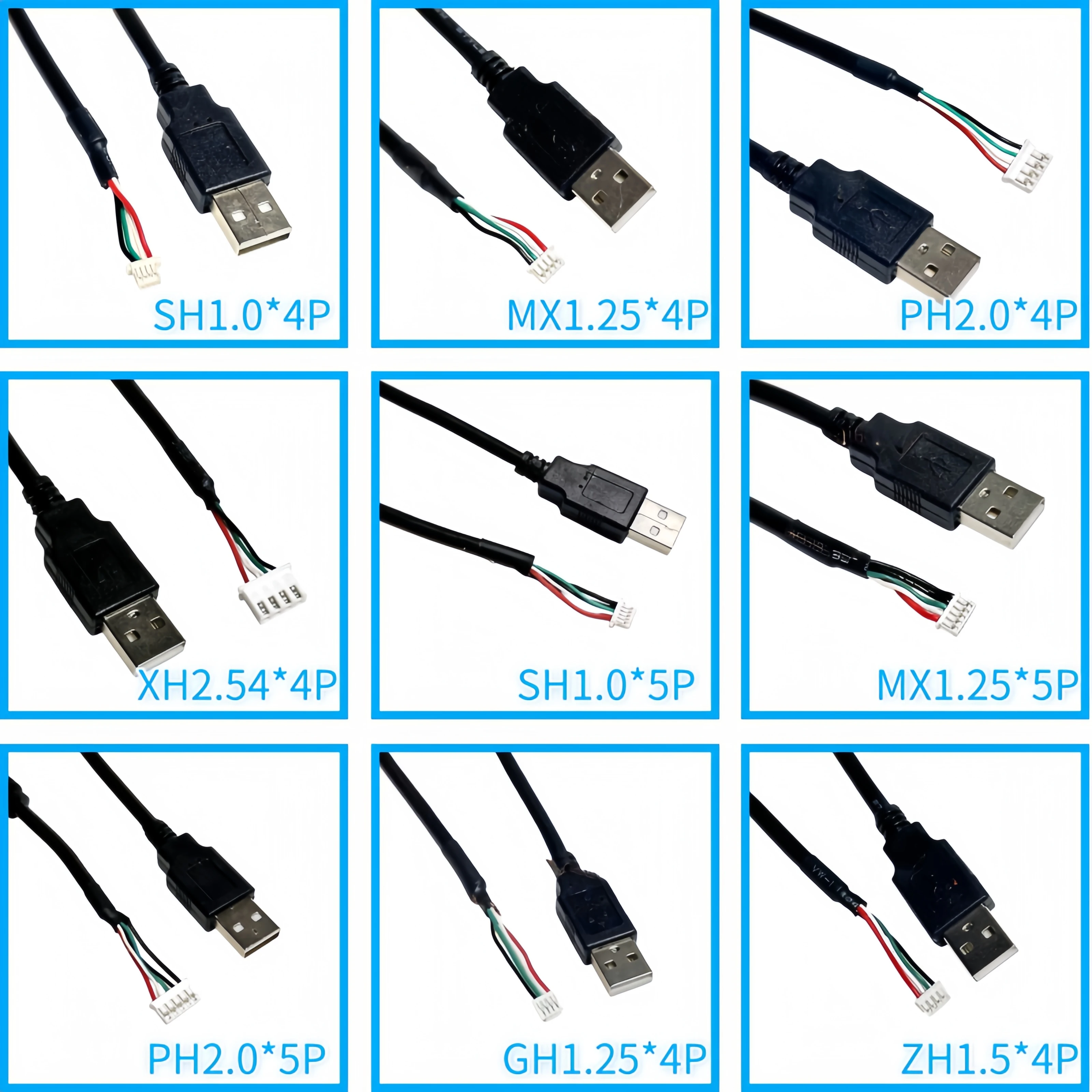1 шт. USB-кабель для сенсорного экрана камеры XH2.54/PH2.0/MX1.25/SH1.0, соединительный кабель USB для материнской платы 4P/5P