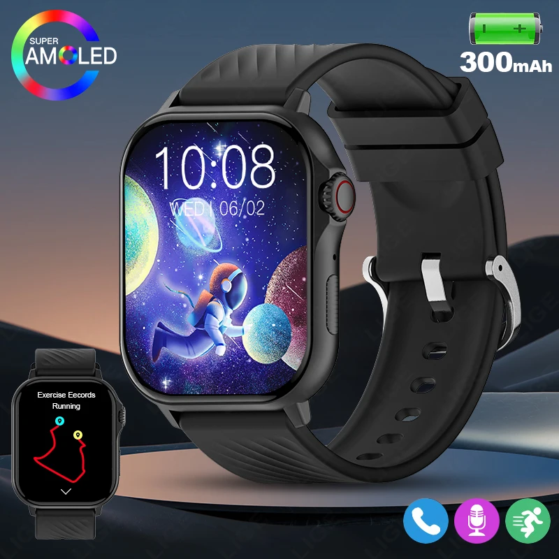 

Original LIGE Smart Watch 2.13" AMOLED Touch Screen 123+ Sports modes GPS Positioning 1ATM Waterproof Men smartwatch Android IOS