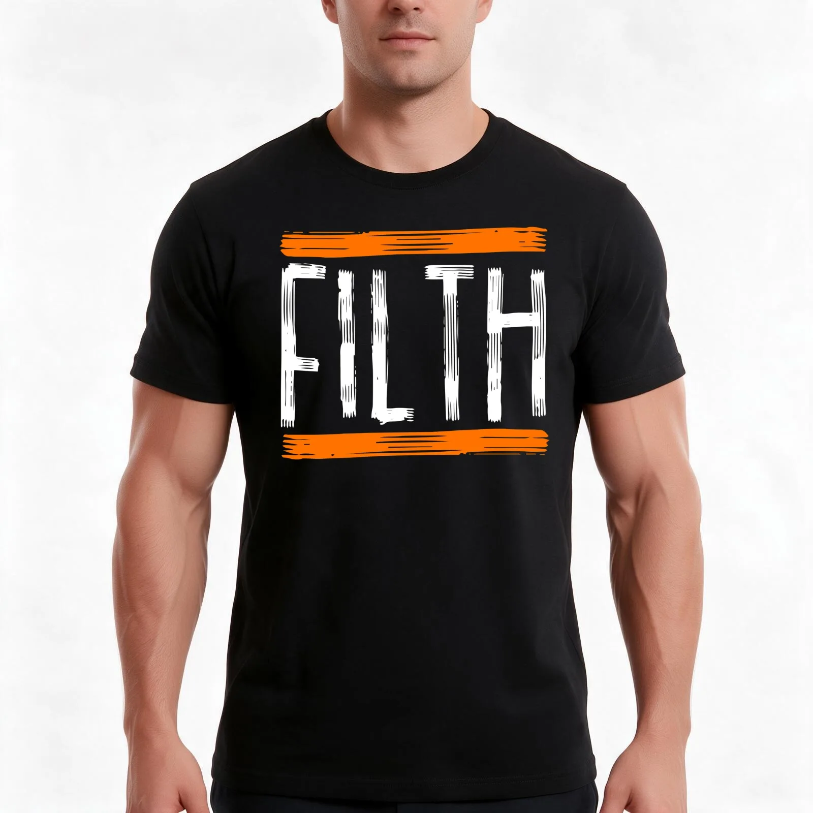 FILTH T-Shirt, Summer Casual Cotton Tee, Oversized Streetwear Tops, Vintage Graphic Print, Loose Fit Short Sleeve, 100% Cotton
