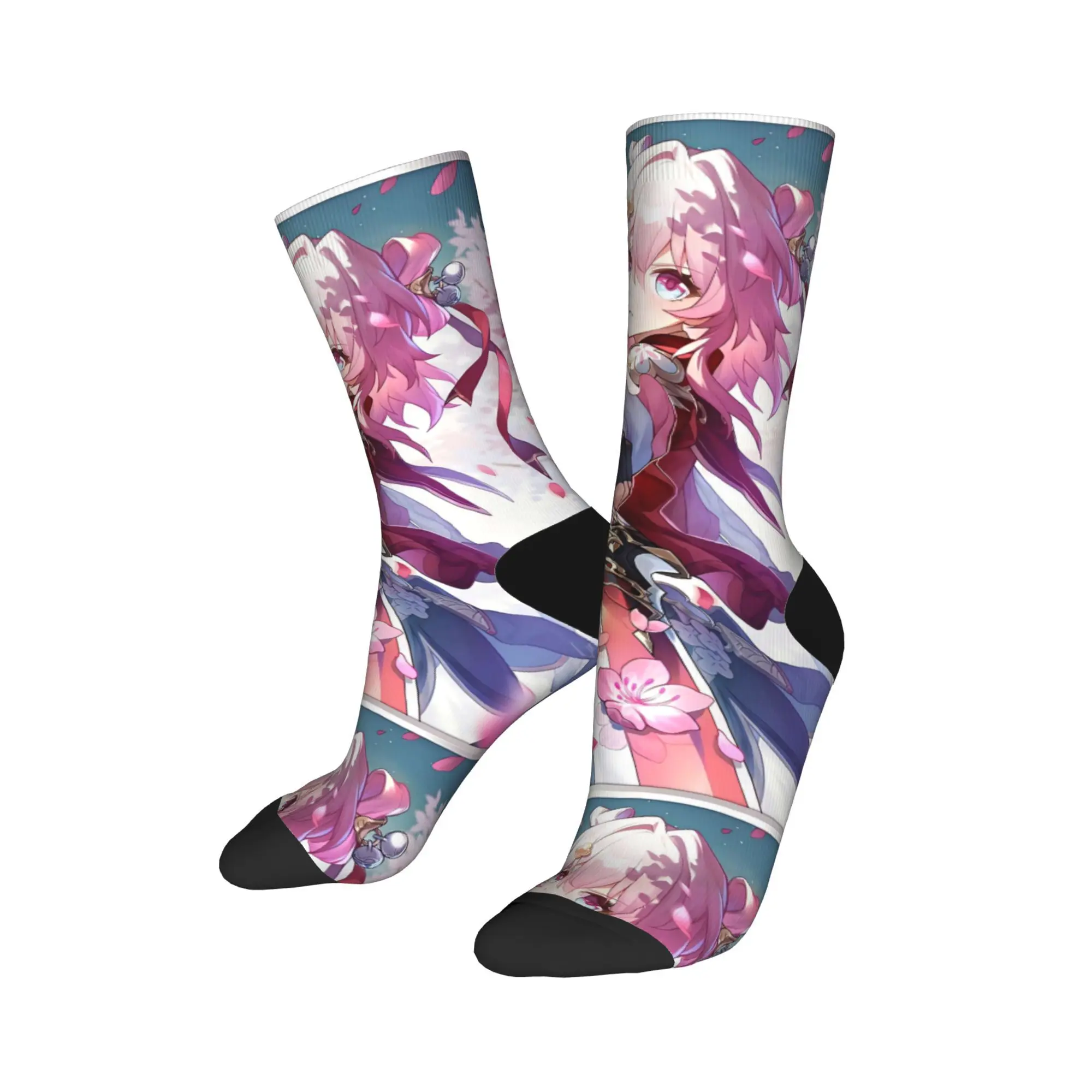 게임 스타즈 레일즈 양말 혼카이 재미있는 스타킹 남성용 편안한 러닝 스포츠 양말 겨울 맞춤형 항균 양말