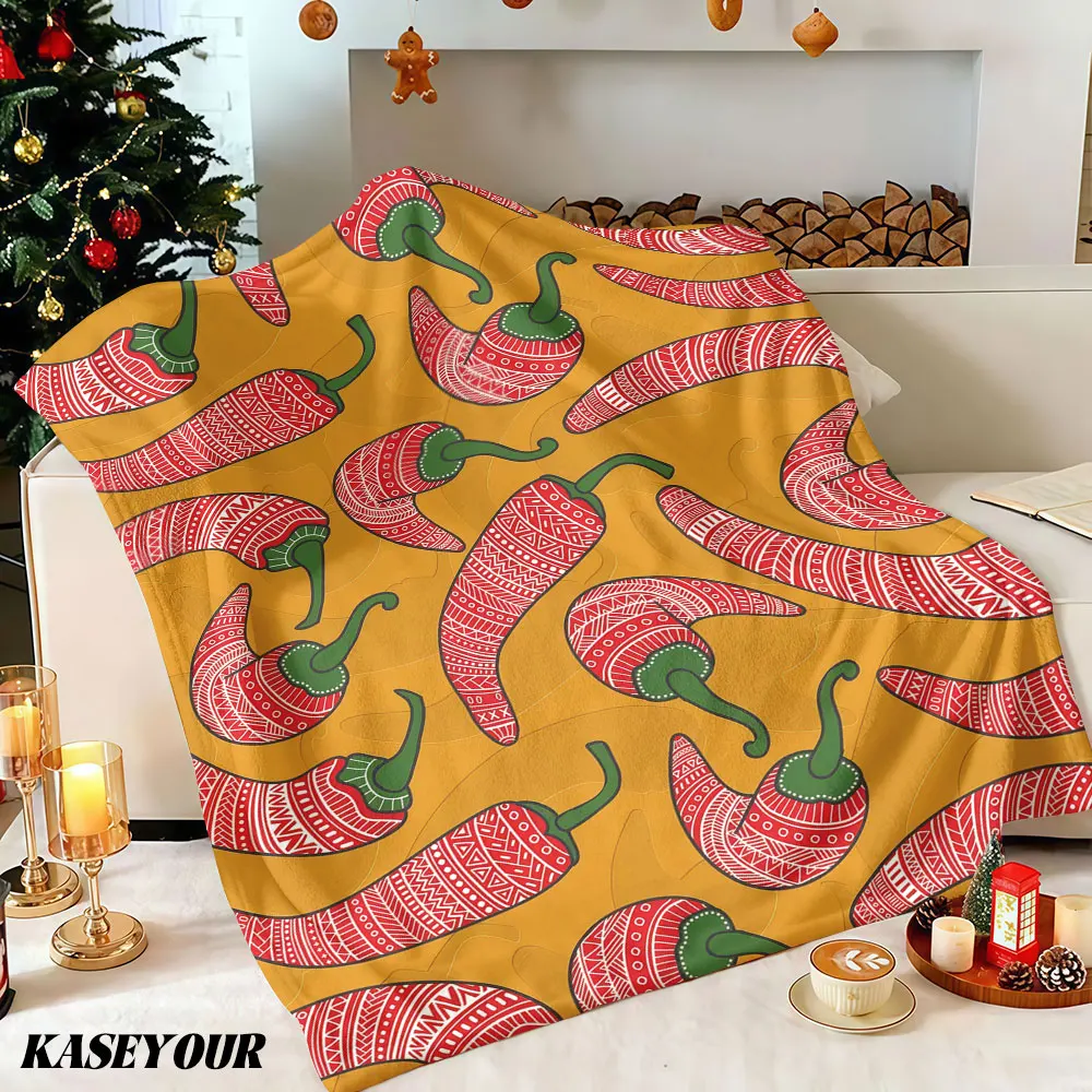 Spicy Patterns Winter Summer Flannel Blanket Throw Fleece Soft Fuzzy Plush Cozy Fleece Blankets for Sofa Ideal Gifts