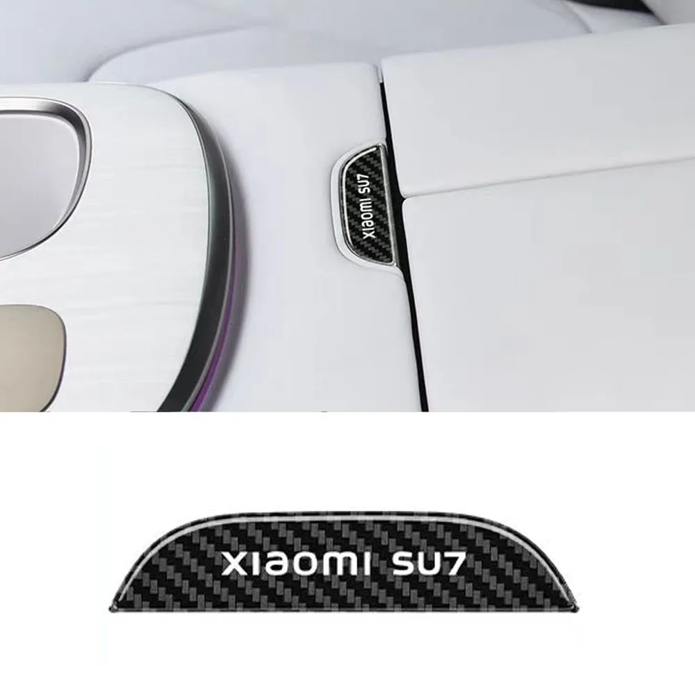 

Подходит для Xiaomi SU7 2025 2026, подлокотник, кнопка переключения, защита, карбоновый узор, ярко-черный ящик для хранения наклеек