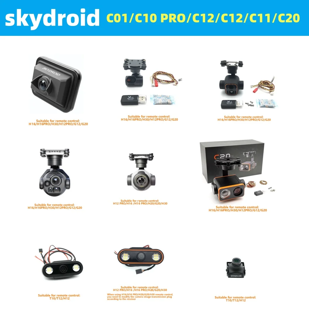 Skydroid C01 C10 pro C11 C12 C13 C20 Camera 2K 4K AI Dynamic Tracking Inverted Thermal Imaging Sensor for Outdoor Security