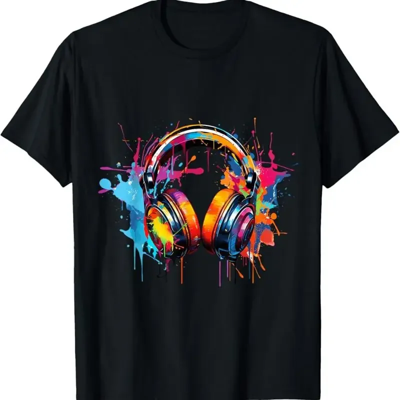 T-Shirt im Graffiti-Stil mit Kopfhörern