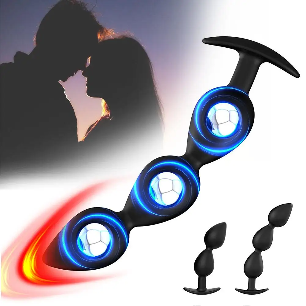 يمكن ارتداؤها المقابس الشرجية مع كرات الصلب داخل الشرج حبة بعقب المكونات وهمية دسار Analplug بوتيسد بوتسد الكبار 18 لعبة الجنس للجنسين #1