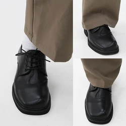 New Special-shaped Toe Male Daily Leather Shoes Modern Men's Casual Low-top Personalized Lace-up Oxfords