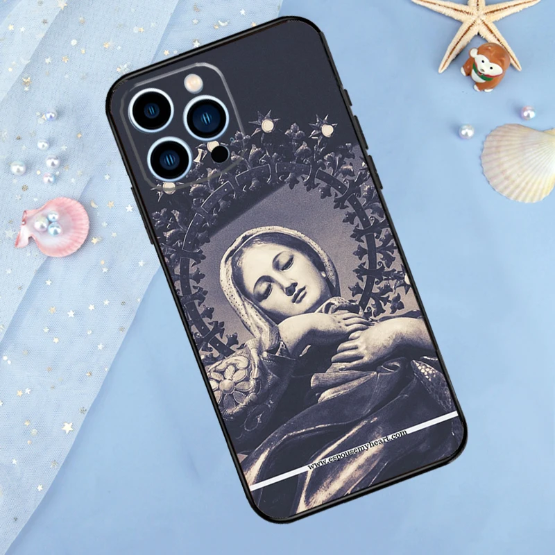 Virgin Mary Christian Phone Case For iPhone 13 11 12 14 15 16 Pro Max 7 8 Plus XR XS Max X Silicone Cover