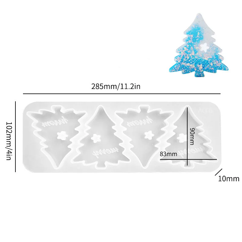 เครื่องประดับตกแต่งต้นคริสต์มาสทำจากแม่พิมพ์เรซินอีพ็อกซี่คริสตัลพิมพ์เค้กซิลิโคนปูนฉาบคอนกรีตแบบทำมือการตกแต่งบ้าน