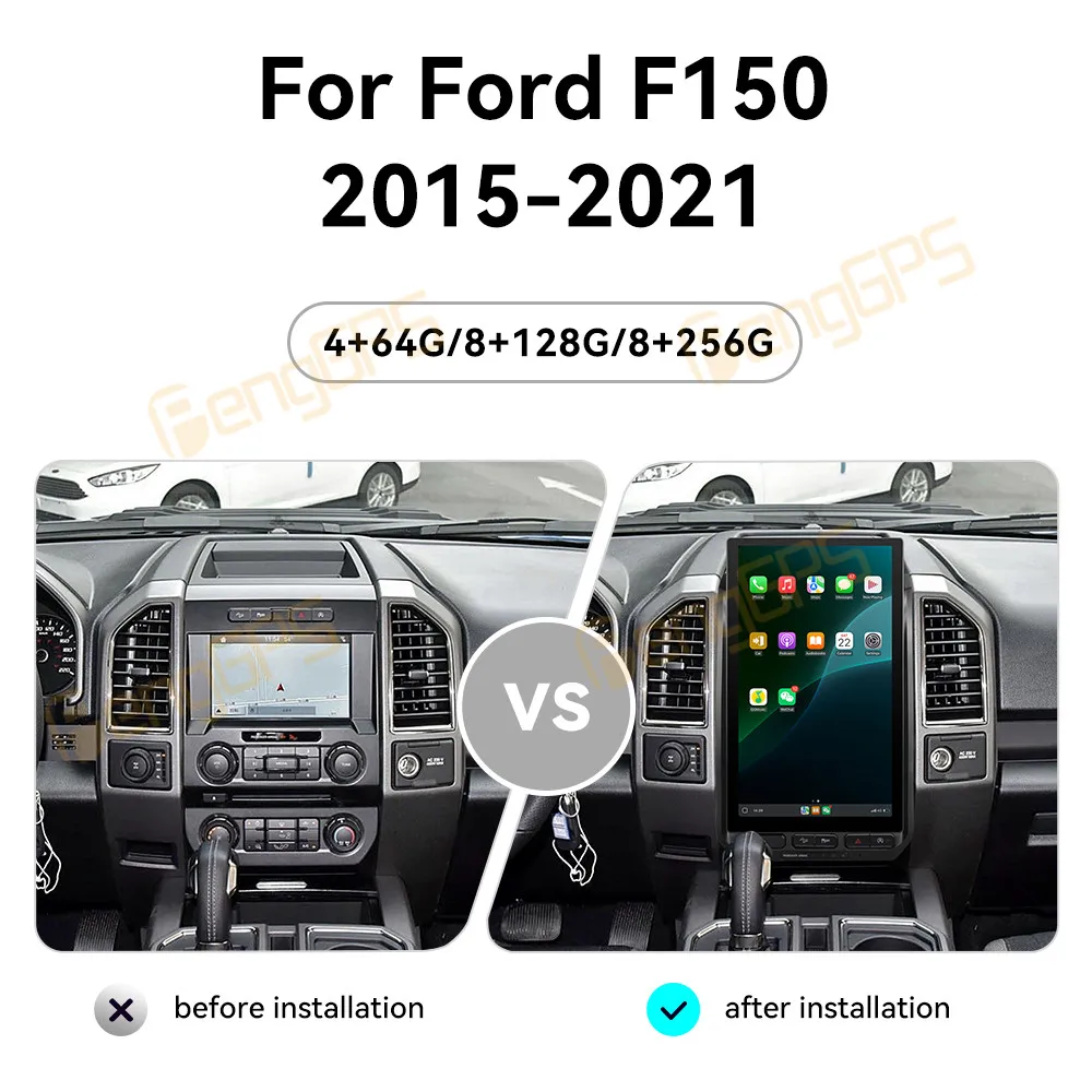 15.6 Inch Android 13 For Ford F150 2015-2021 Car GPS Navigation Stereo Video Multimedia Player Radio Tape Head Unit HD 12+256GB