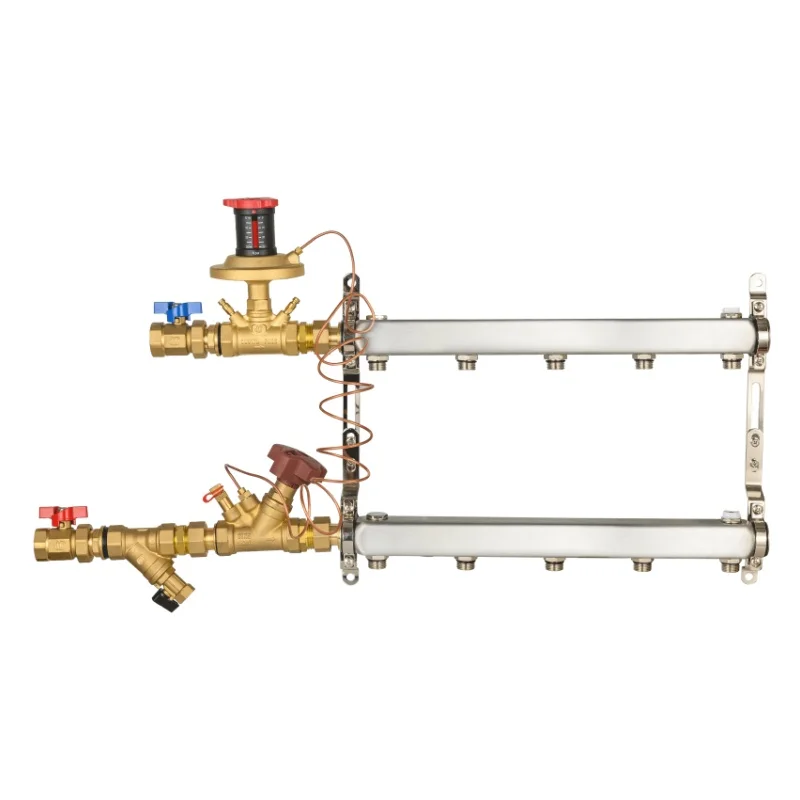 

ATV&UTVModern Stainless Steel 304 Polished Surface Central Heating Manifold Unit Apartment Hydronic Systems Flow Rate Regulation