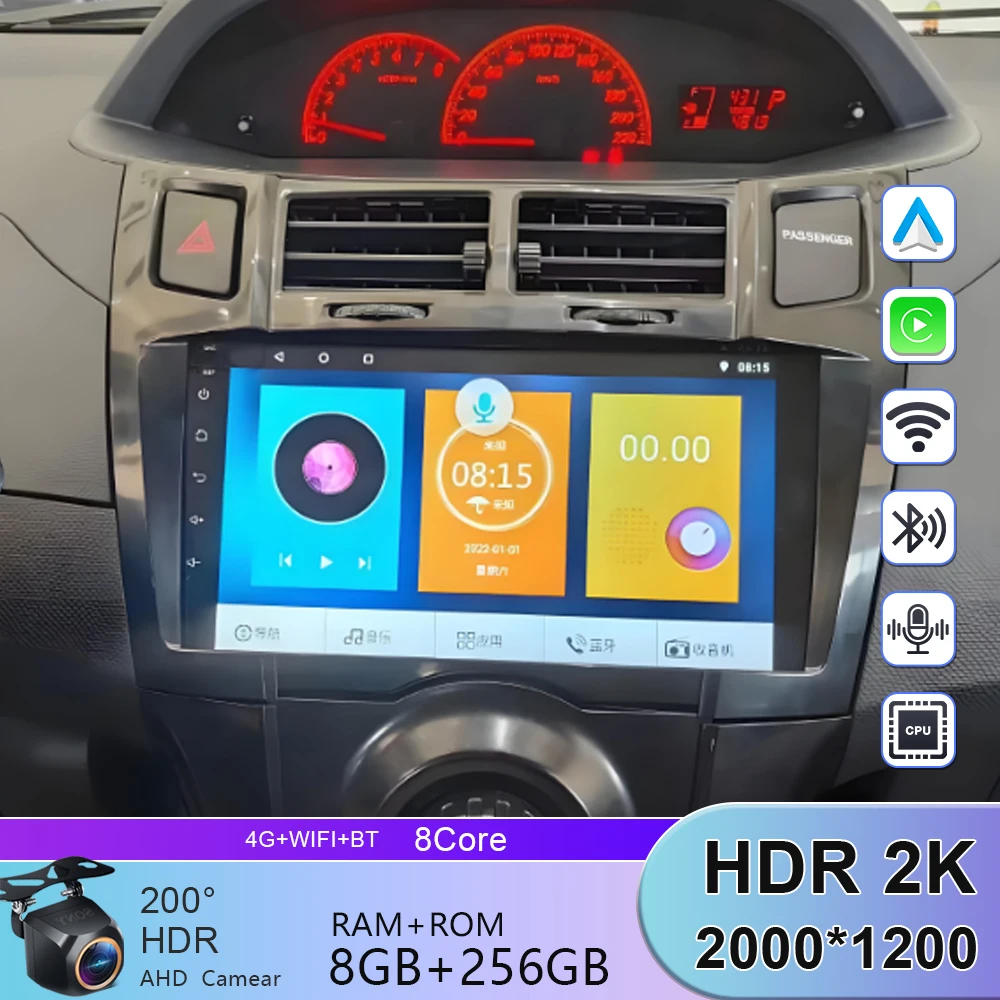 

4G For Toyota Yaris Vizi 2005 2006 2007 - 2012 Carplay Car Multimedia Player Radio XP90 Car Radio Android 14 Auto GPS Navigator