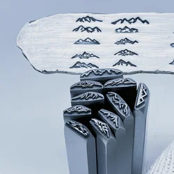 Mountain Pattern Series Metal Stamps Jewelry Stamping Tool Leather Silver Logo Punching Ring Bracelet Carving Punch Craft  Press