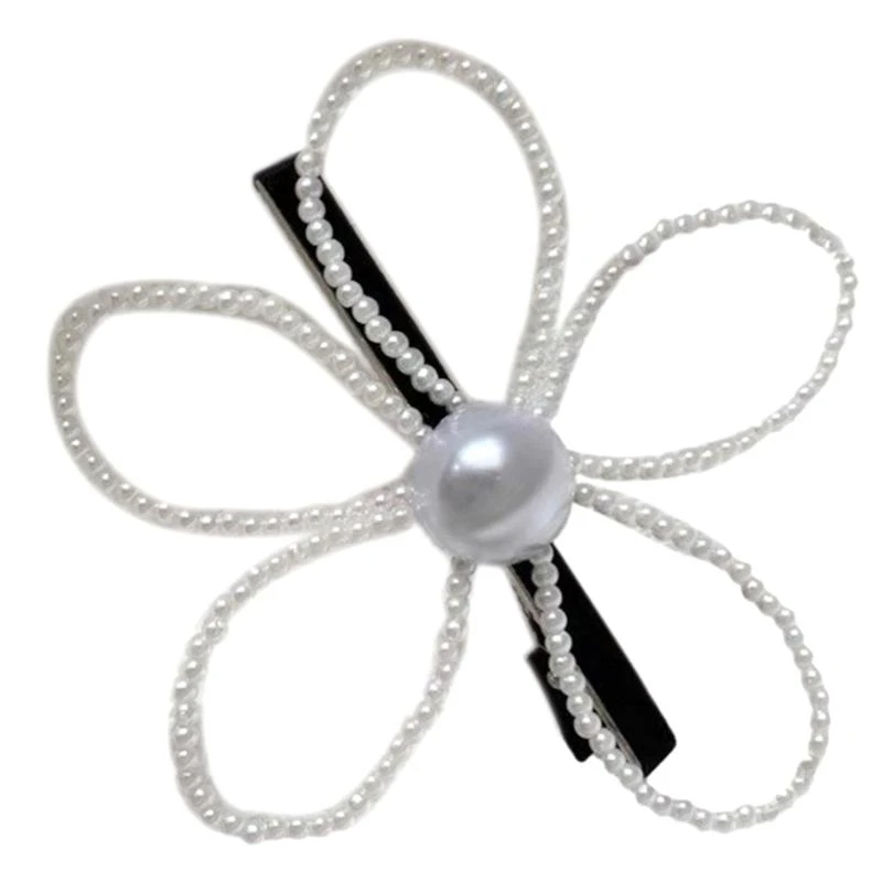 

652F Sweet Flower Hairclip Pearls Flower Hair Clip Side Pin Lady Hair Styling Tool Ballet Hairpin Hair Styling Decoration