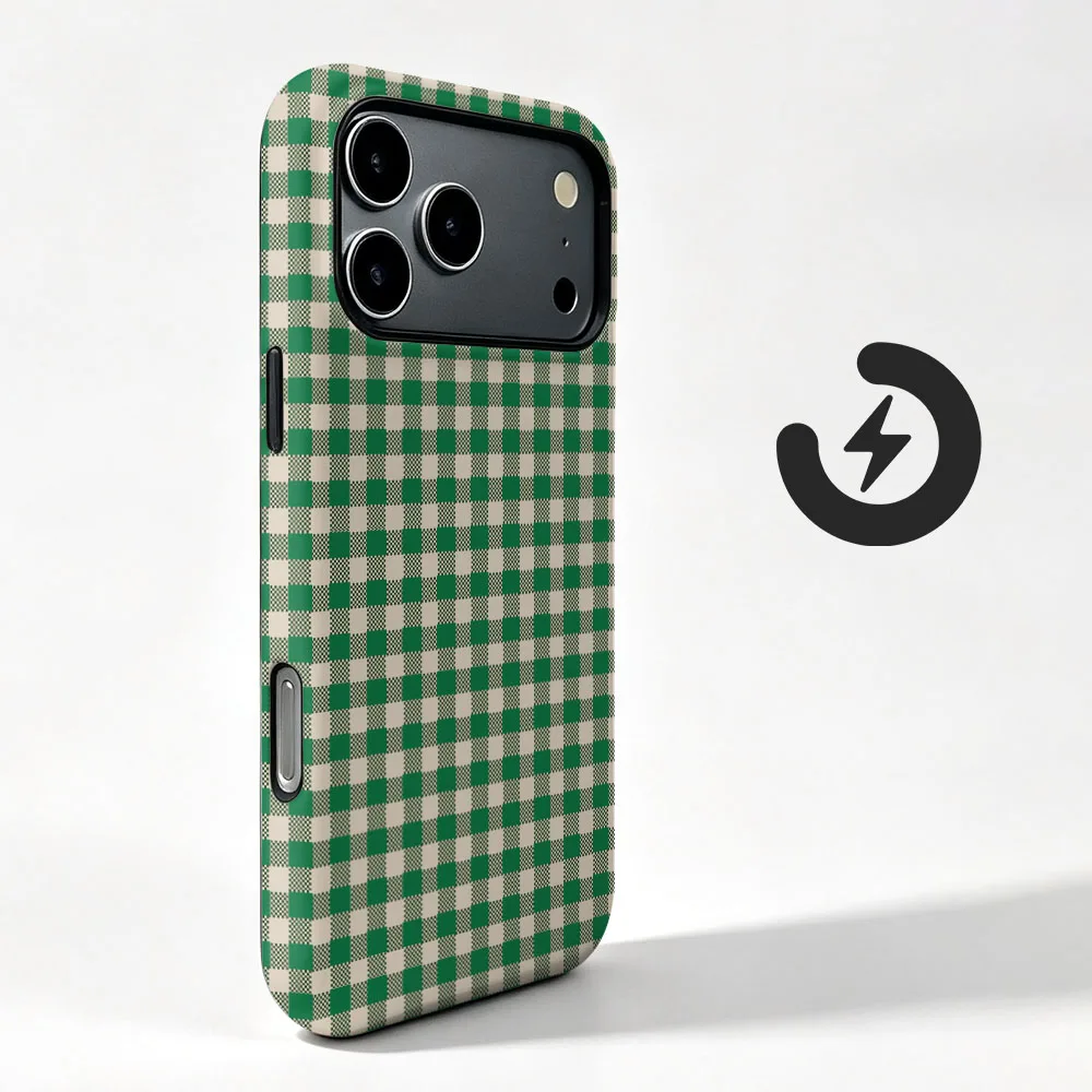 Magnetic Phone Case For Huawei Pura 80 90 70 60 50 Pro Plus Ultra Mate 80 70 60 50 Pro Green Grid Pattern 2 in 1 Film Cover