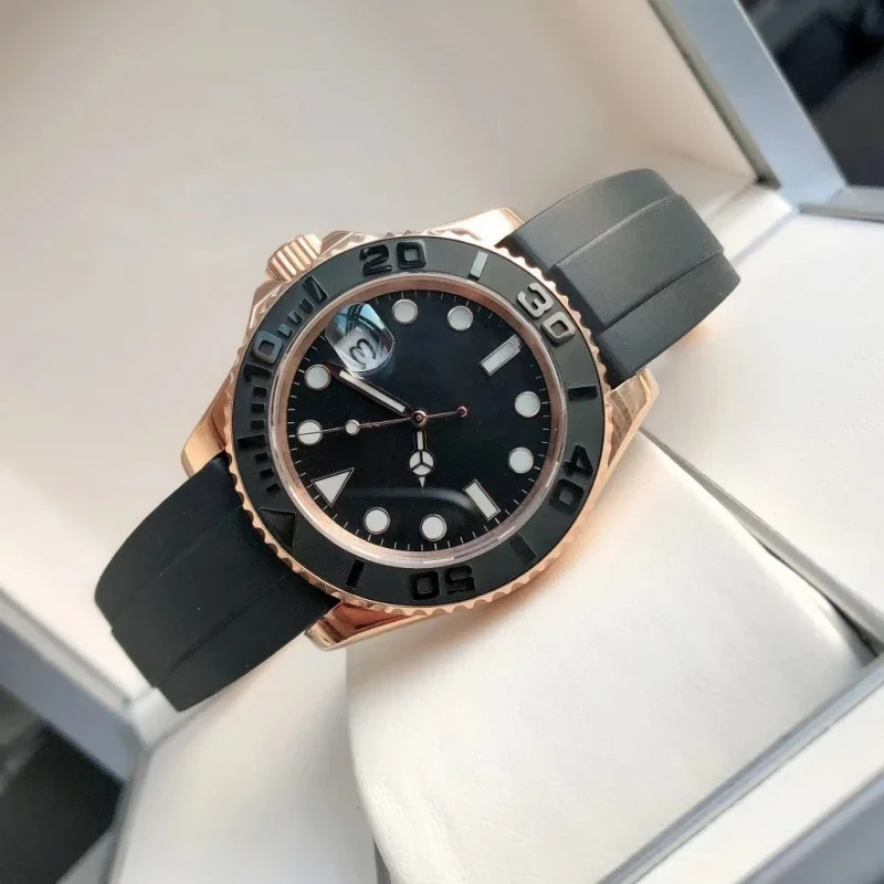 40mm 42mm Edelstahl Automatische Mechanische Bewegung Saphir Wasserdichte Uhr Für Männer Leuchtende Drehbare Keramik Lünette Zifferblatt