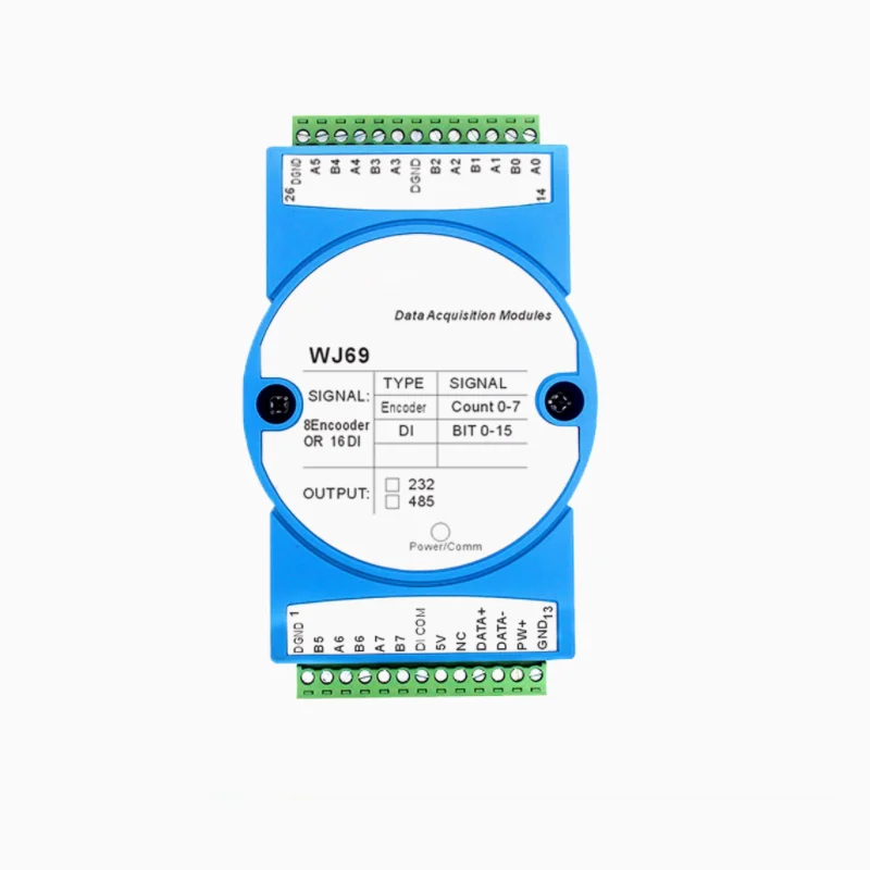 8-channel encoder pulse , 16 channel DI high-speed co un ter, Modbus RTU WJ69