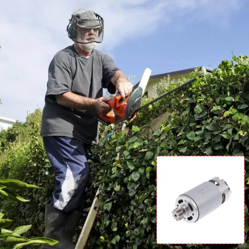 Garden Cutter Replacement Motor 18V 9 Tooth Gear, Metal Housing Service Part for Brush Shear Repair and Maintenance, Single D2RD