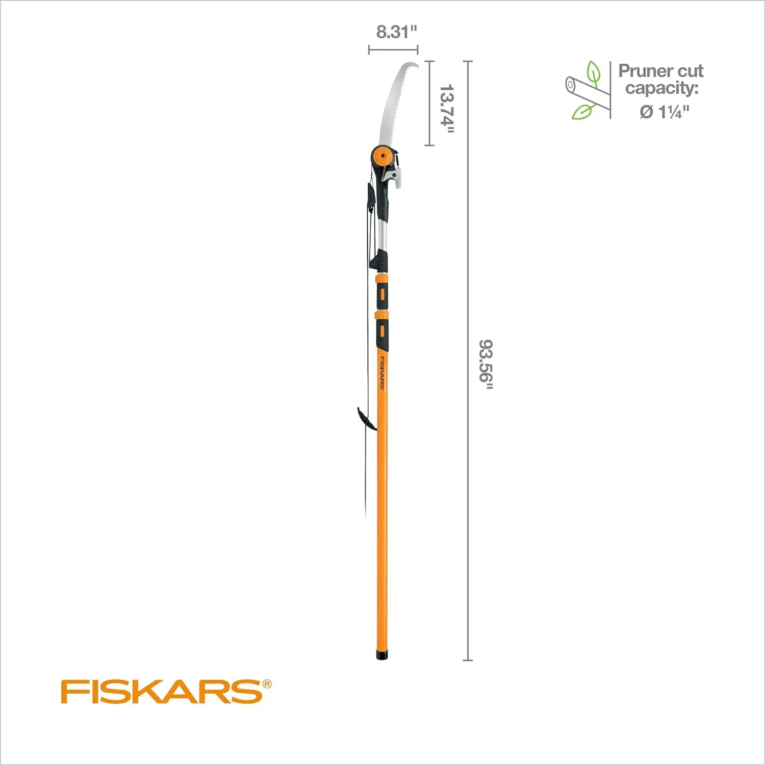 Fiskars Extendable Pruning Saws For Tree Trimming (Extends 7Ft -16Ft), Tree Trimmer With Chain-Drive For Cutting Up To