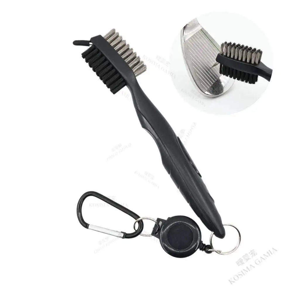 

Щетка для чистки канавок для гольфа, двусторонняя клюшка для гольфа, очиститель клинового мяча, жесткая щетина, эргономичная ручка, прочные аксессуары для гольфа