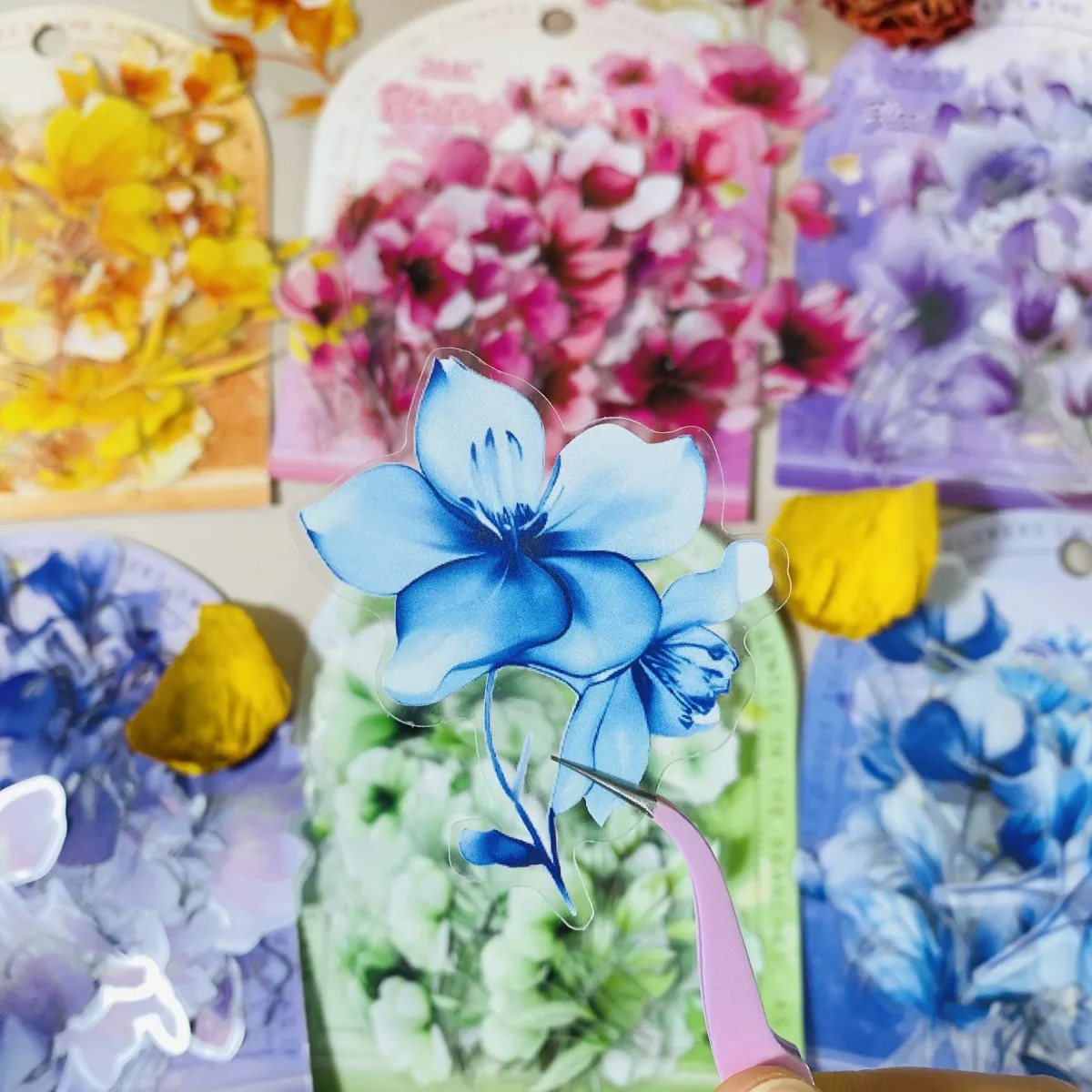 Journamm 40PCS Flowers Stickers Plastic Material Junk Journal Stickers for DIY Crafts for Scrapbooking Card Making Journaling