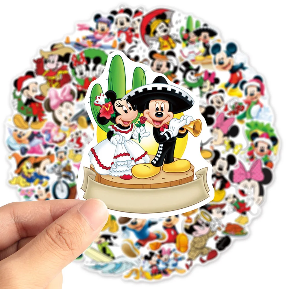 

10/30/50pcs Disney Mickey Mouse Stickers Decals DIY Luggage Laptop Water Bottle PVC Graffiti Classic Cartoon Sticker for Kid Toy