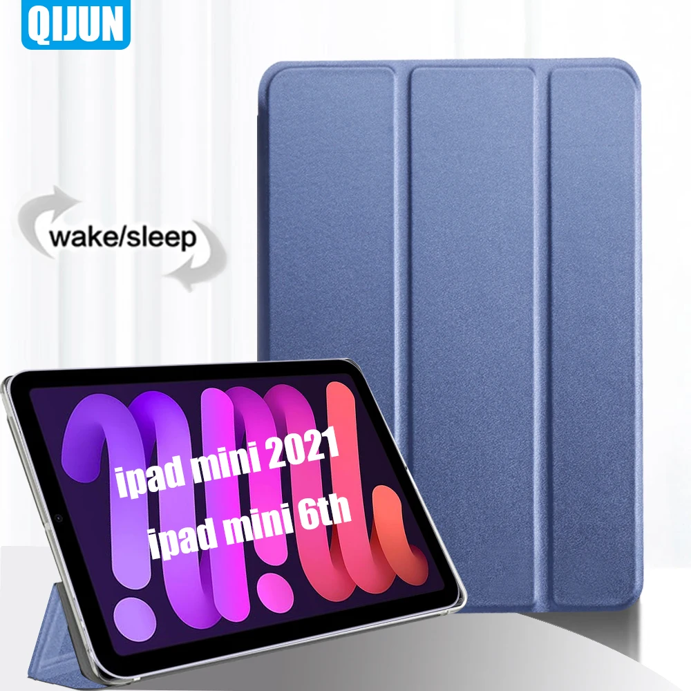 

Tablet case for Apple ipad Mini 6 2021 8.3" Smart sleep wake up Tri-fold Full Protective flip cover bag capa for A2567 A2568