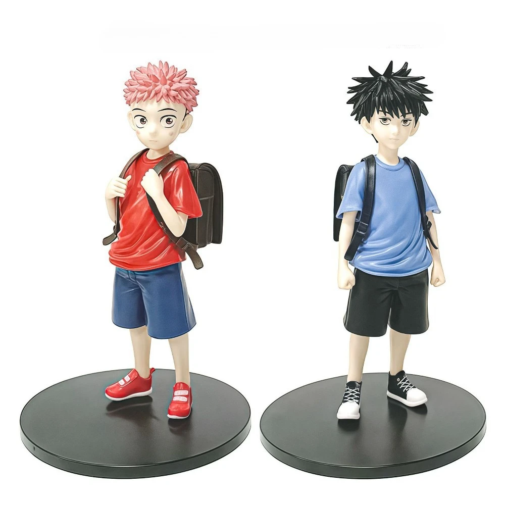

Anime Character Jujutsu Kaisen Figurine, Childhood School Version Yuji Itadori, Megumi Fushiguro Figurine Desktop Model Ornament