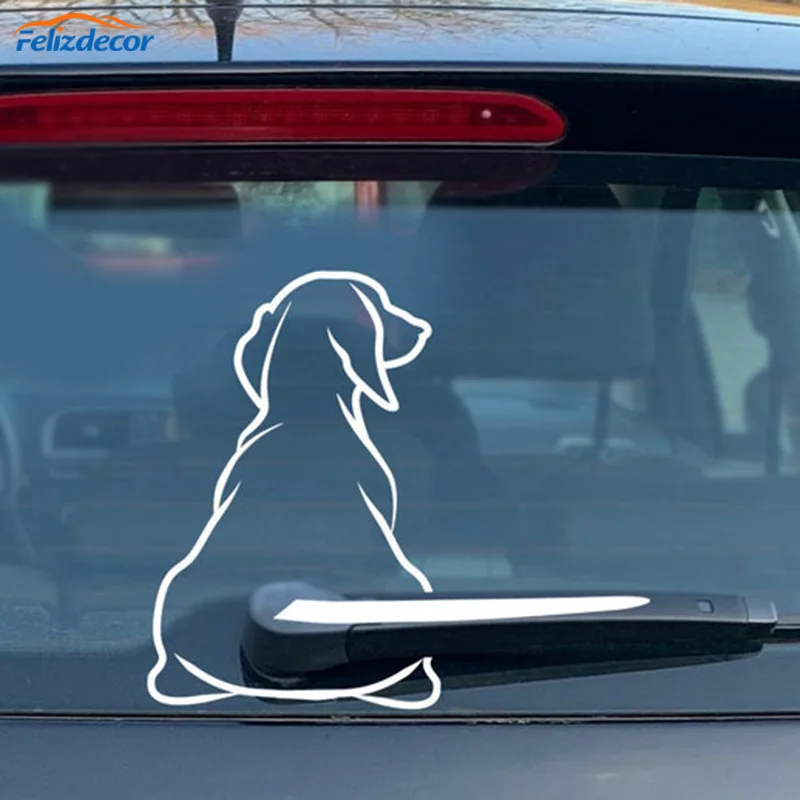 

Windshield Dogs Wagging Its Tail Car Sticker Carving Hollow Window Glass Sticker