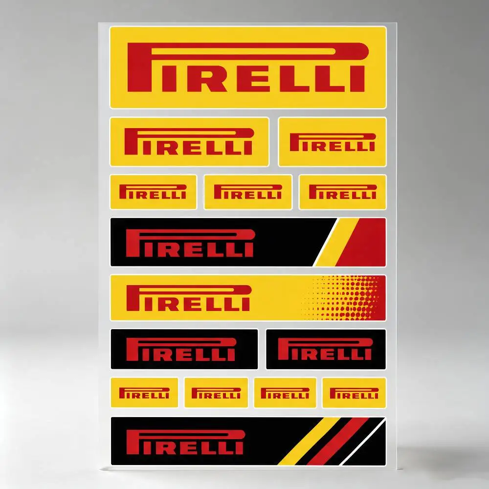 For PIRELLI Waterproof Reflective Motorbike Stickers Easy Peel Removable Decals For Motorcycle Car