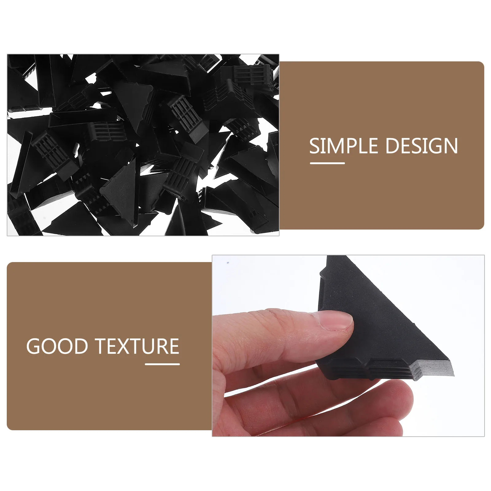 

50 Pcs 50x50x18mm Black Corner Protectors for Picture Frame Photo Edge Anti Collision Plastic Hardware Accessories Packaging