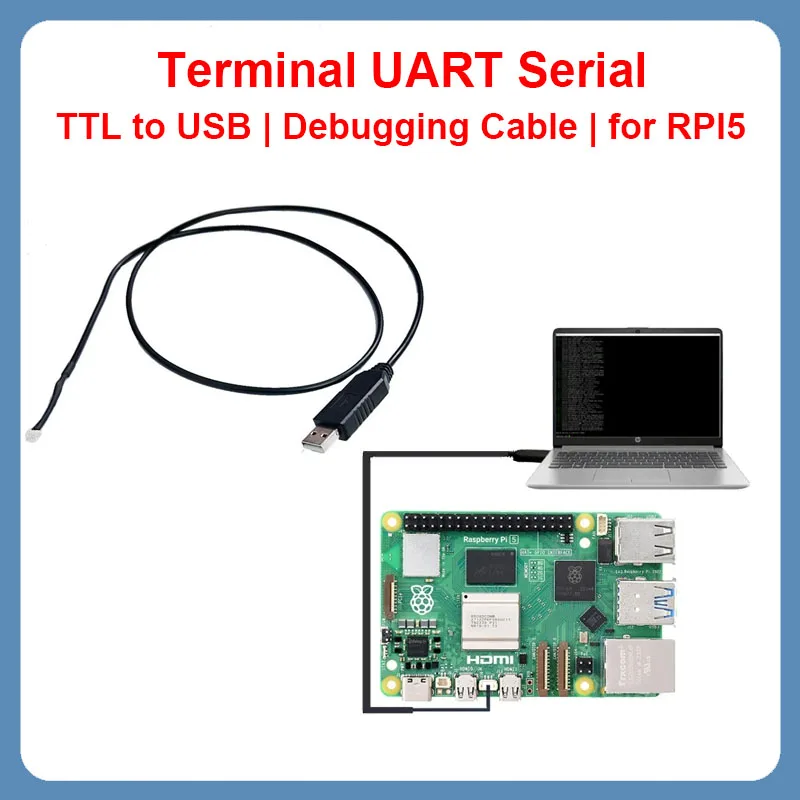 Raspberry Pi 5 Terminal UART Serial USB UART Cable TTL to USB Port Debugging Cable for RPI5 4GB 8GB