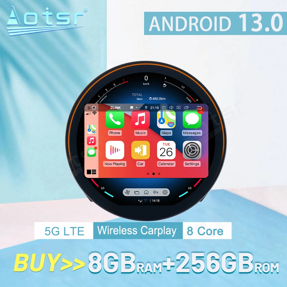 

Для Mini R60 (старая модель) 2011-2016: 11,8-дюймовый сенсорный автомобильный радиоприемник с GPS-навигацией, CarPlay и Android Auto, установка Plug & Play, обновление