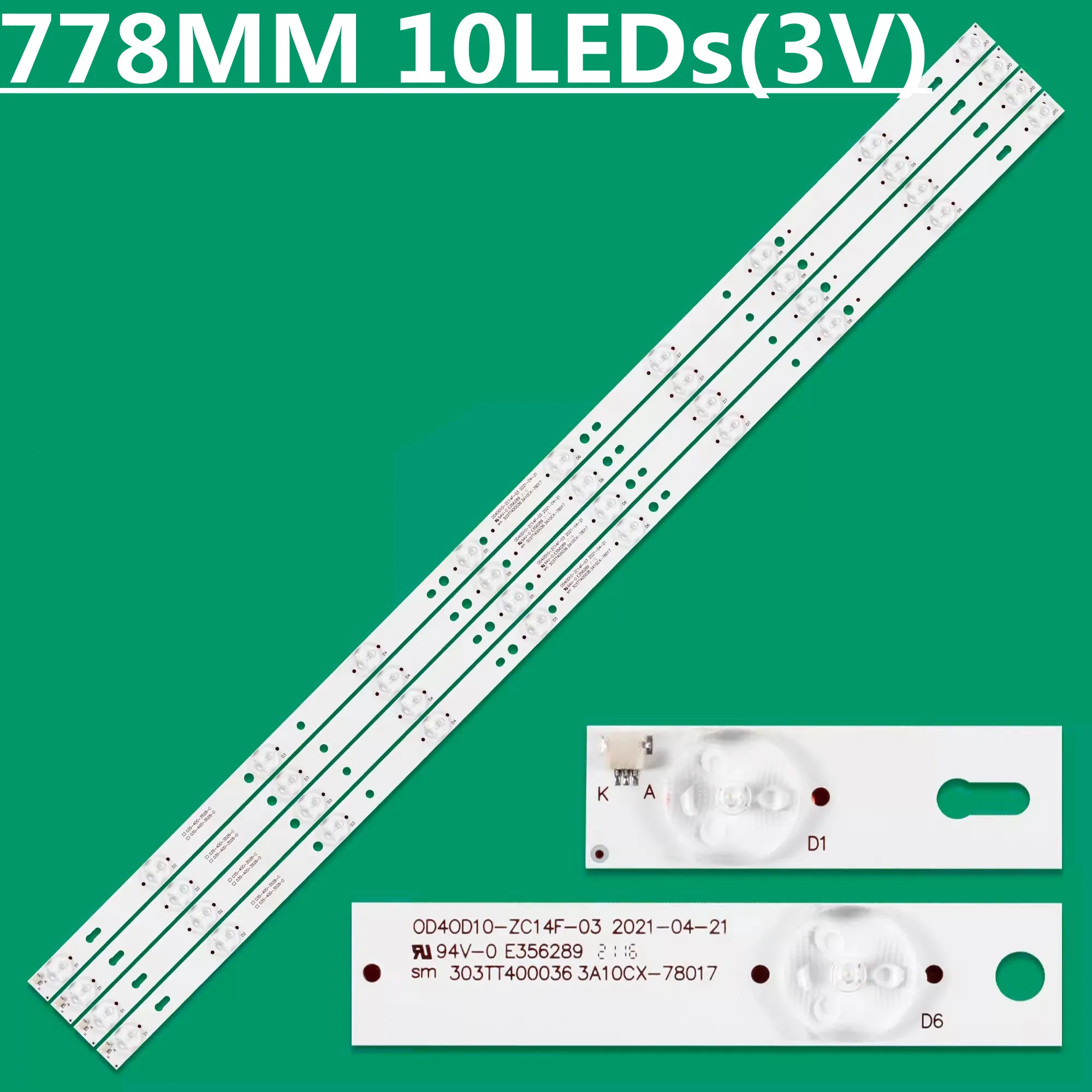 LED Backlight Strip For OD40D10 0D40D10-ZC14F-03 02  035-400-3528-D 303TT400035 For LE40F16  LC40T440FL L40F3302B OLT-40112