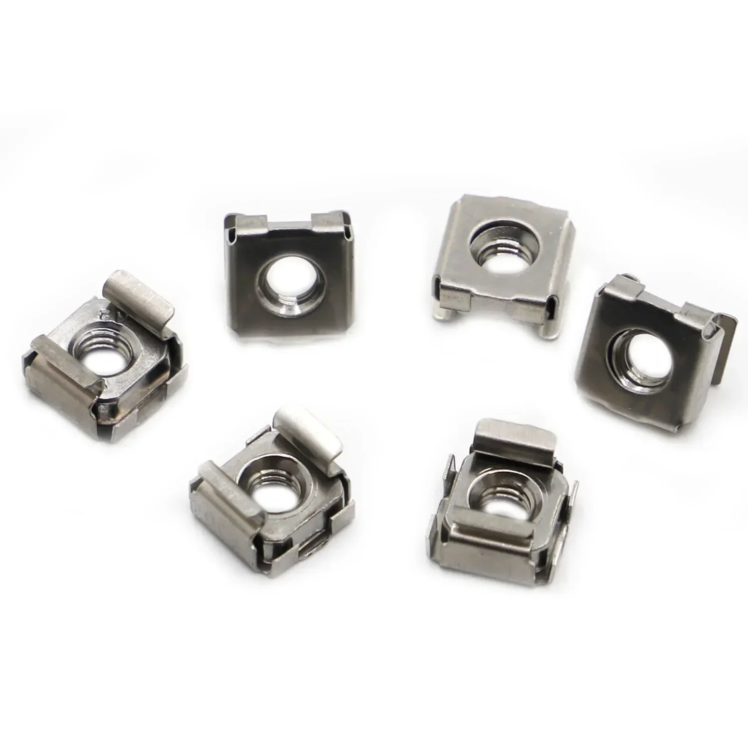 2-5pcs M4 M5 M6 M8 M10 304 Stainless Steel A2-70 Square Clip Floating Cage Nut for Server Cabinet Shelf Rack Mount