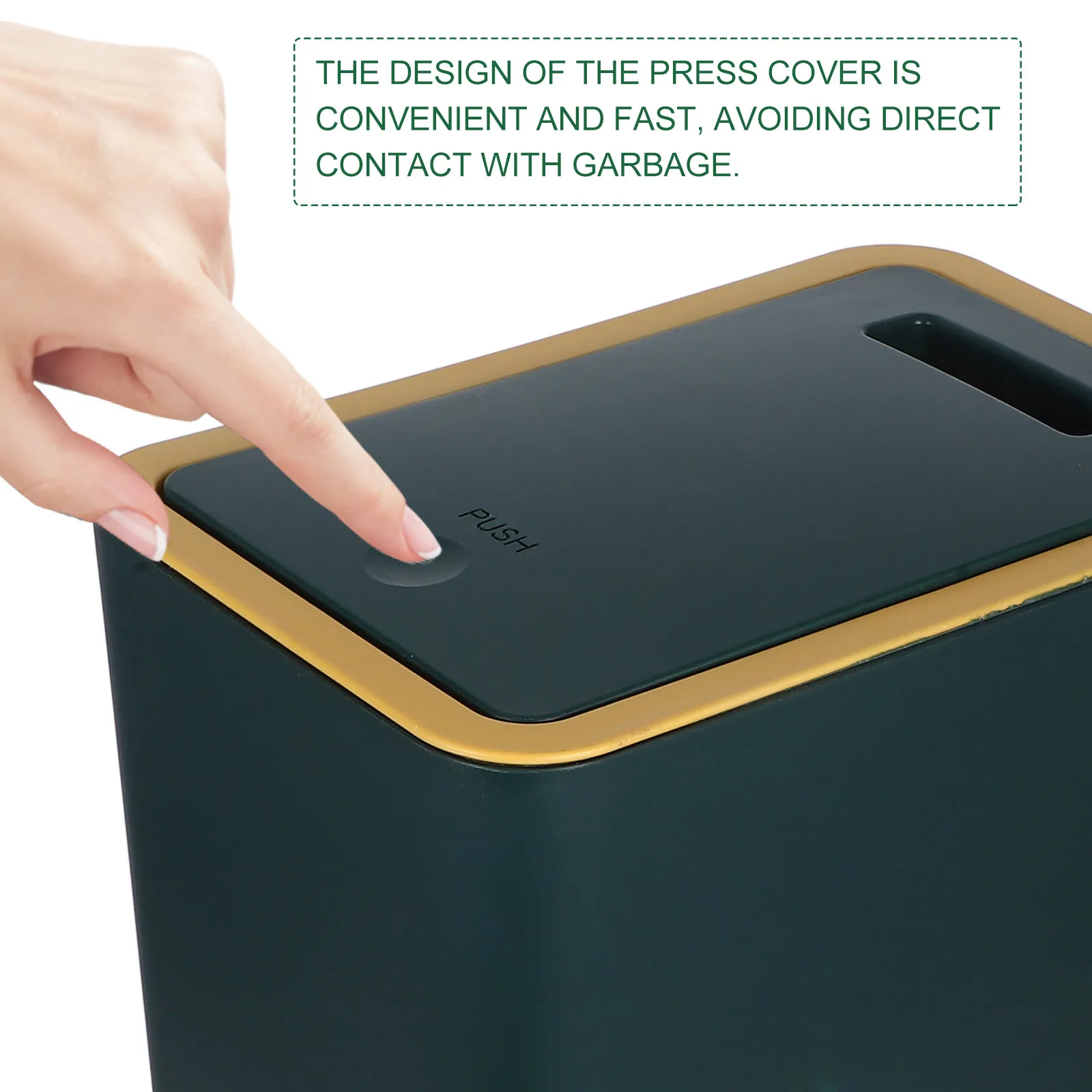 

Narrow Plastic Trash Can Press Lid Large Capacity Household Garbage Can for Kitchen Bathroom Bedroom Waste Bin Trash Container