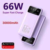 66W Fast Charging Power Bank 30000mAh LED Digital External Battery Powerbank for iPhone 16 15 14 13 Pro Xiaomi Batterie Charger