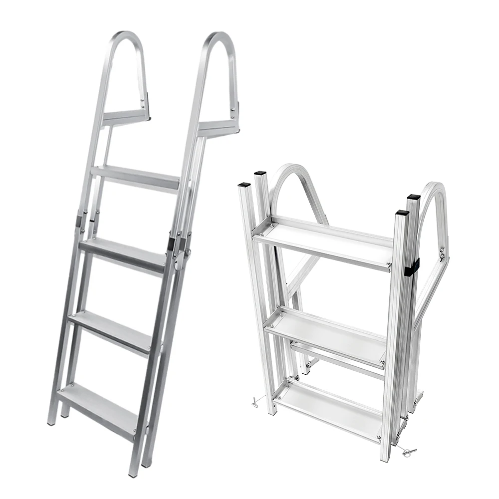 

Marine Accessory Telescopic Step Ladder Aluminum for Ship Yacht Ladder Boat Folding Ladderpromote sales