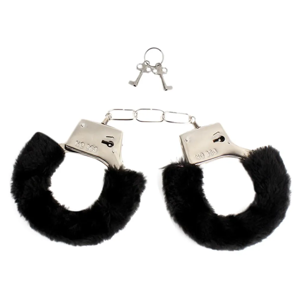 Adult Games SM Furry Soft Metal Handcuffs Chastity Toys For Couple Party Game