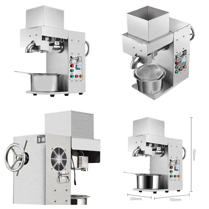YWM Certificate XEOLEO Commercial Oil Press Machine 1250W Household Oil Presser Peanut Oil Extractor Machine for