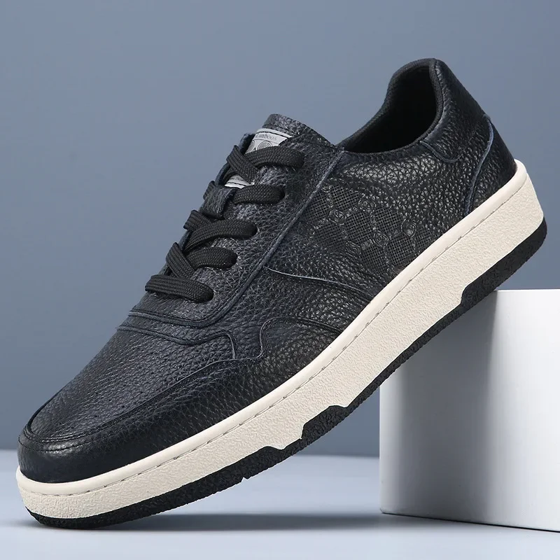 

Новая мужская повседневная обувь из натуральной кожи, дизайнерская обувь для скейтбординга на плоской подошве, лоферы без шнуровки для молодых людей