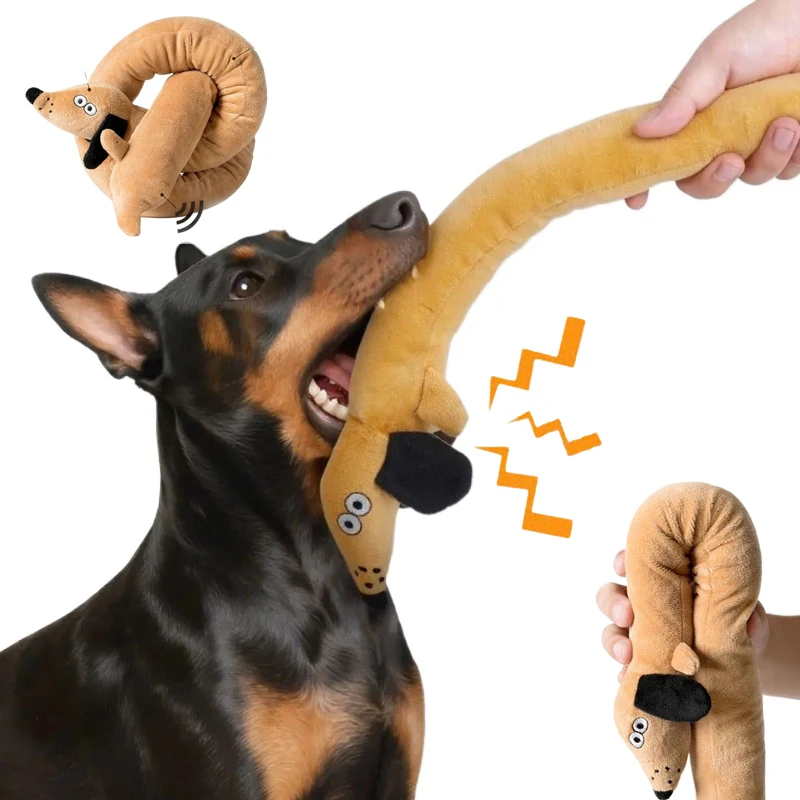 Hundespielzeug, quietschendes Spielzeug, Wurst, Hundespielzeug, Hunde, Zähneknirschen, kreatives Kauspielzeug, lustiges Plüsch, interaktives Hundespielzeug, Heimtierbedarf