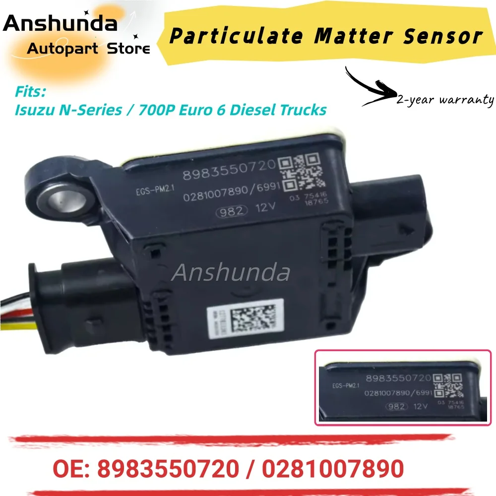 

8983550720 1275100944 Diesel Exhaust Particulate Matter PM Sensor 89835-50720 0281006991 1277023203 0281007890 For Isuzu D-MAX