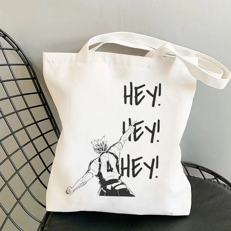 Haikyuu Anime Shoulder Bag Casual Tote Printing Ladies Large Capacity Portable Travel Streetwear Shopping Bag Harajuku Schoolbag