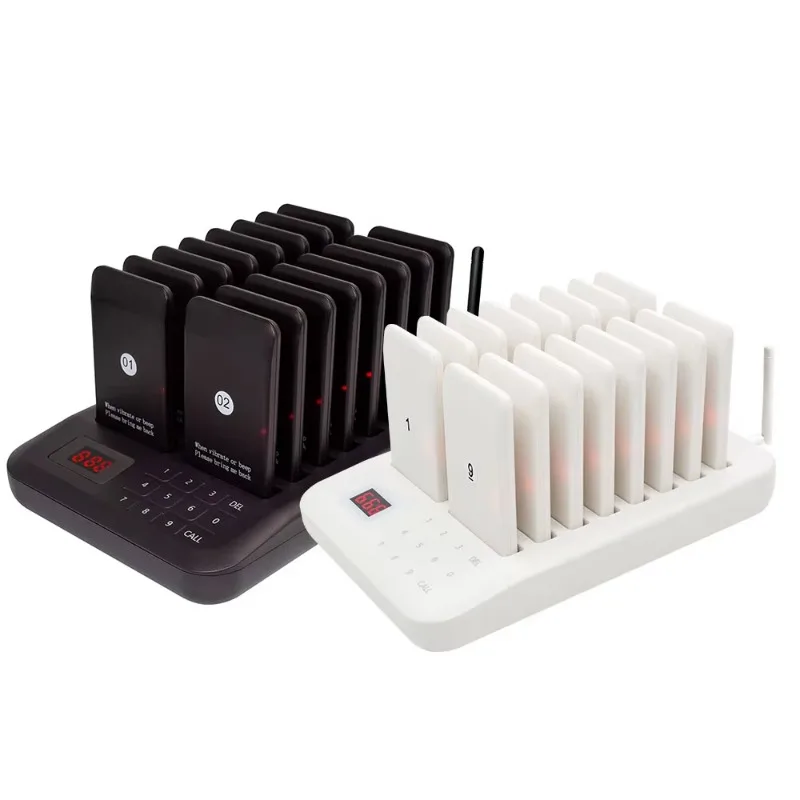 Wireless Coaster Guest Buzzer Restaurant Pager 16 Vibrating Pagers Service Paging System
