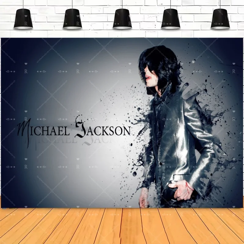 Star Michael Jacksons Geburtstagsparty-Dekorationsset: Hintergrund, Tortenaufsatz, Luftballons, Fotografie-Requisiten und Poster – Detail 11